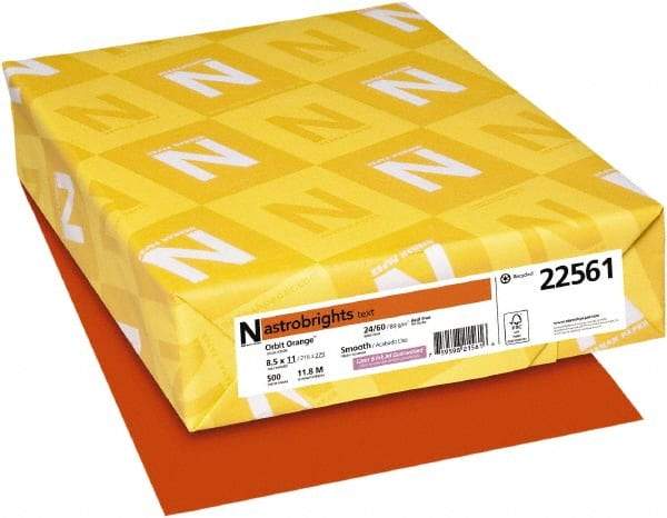 Neenah Paper - Orbit Orange Colored Copy Paper - Use with Laser Printers, Inkjet Printers, Copiers - Makers Industrial Supply