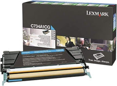 Lexmark - Cyan Toner Cartridge - Use with Lexmark C734, C736, X734, X738 - Makers Industrial Supply