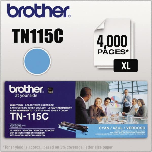 Brother - Cyan Toner Cartridge - Use with Brother DCP-9040CN, 9045CDN, HL-4040CDN, 4040CN, 4070CDW, MFC-9440CN, 9550CDN, 9840CDW - Makers Industrial Supply