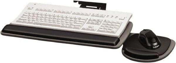 FELLOWES - Graphite & Black Underdesk Keyboard Tray - Use with Computer - Makers Industrial Supply