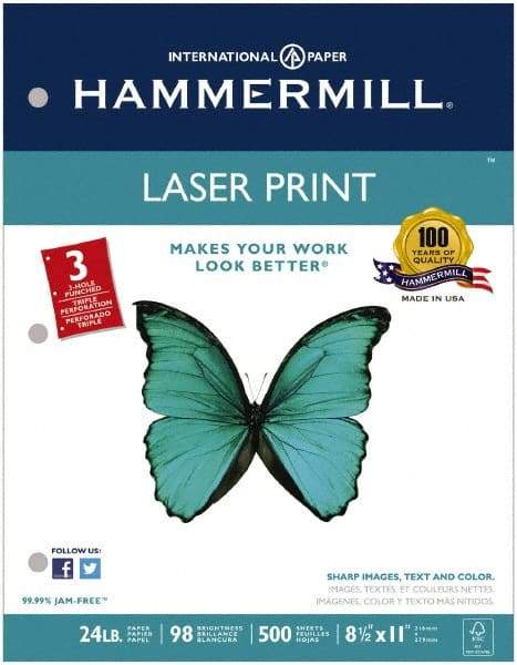 Hammermill - White Copy Paper - Use with Laser Printers, Copiers - Makers Industrial Supply