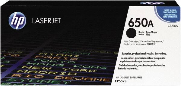 Hewlett-Packard - Black Toner Cartridge - Use with HP Color LaserJet Enterprise CP5525, M750 - Makers Industrial Supply