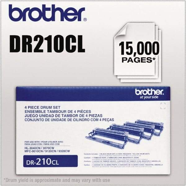 Brother - Cyan, Magenta, Yellow & Black Drum Unit - Use with Brother HL-3040CN, 3045CN, 3070CW, 3075CW, MFC-9010CN, 9120CN, 9125CN, 9320CW, 9325CW - Makers Industrial Supply