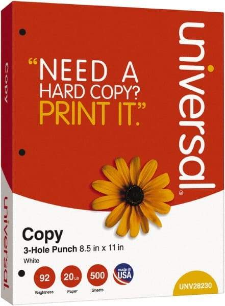 UNIVERSAL - White Copy Paper - Use with Laser Printers, Copiers, Plain Paper Fax Machines - Makers Industrial Supply