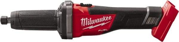 Milwaukee Tool - 1/4" Collet, 20,000 RPM, Inline Handle Electric Die Grinder - 18 Volts - Makers Industrial Supply