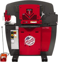 Edwards Manufacturing - 11" Throat Depth, 100 Ton Punch Pressure, 1-1/16" in 1" Punch Capacity Ironworker - 3 Phase, 230 Volts - Makers Industrial Supply