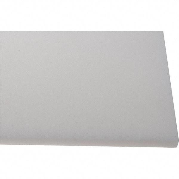 Made in USA - 1/2" Thick x 2' Wide x 4' Long, Polyethylene (HDPE) Sheet - White, Shore D-65 Hardness, Cutting Board Grade, ±10% Tolerance - Makers Industrial Supply