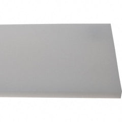 Made in USA - 1/2" Thick x 7-1/2" Wide x 8' Long, Polyethylene (HDPE) Sheet - White, Shore D-65 Hardness, Cutting Board Grade, ±10% Tolerance - Makers Industrial Supply