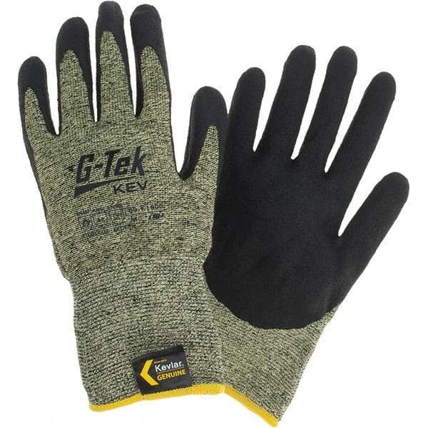 PIP - Size M, ANSI Cut Lvl A7, Cut Resistant Gloves - Palm & Fingers Coated, Black/Yellow - Makers Industrial Supply