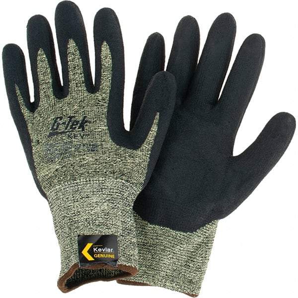 PIP - Size L, ANSI Cut Lvl A7, Cut Resistant Gloves - Palm & Fingers Coated, Knit Wrist, Black/Yellow, Paired - Makers Industrial Supply