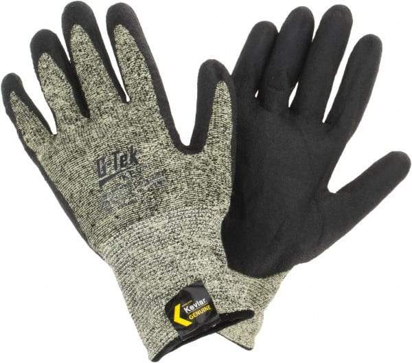 PIP - Size XL, ANSI Cut Lvl A7, Cut Resistant Gloves - Palm & Fingers Coated, Knit Wrist, Black/Yellow, Paired - Makers Industrial Supply