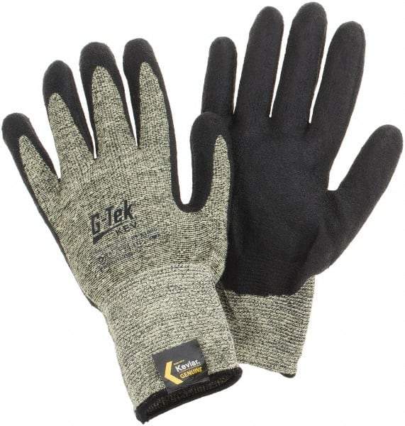 PIP - Size 2XL, ANSI Cut Lvl A7, Cut Resistant Gloves - Palm & Fingers Coated, Knit Wrist, Black/Yellow, Paired - Makers Industrial Supply