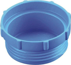 Caplugs - Serrated Round Head, Threaded Plug - 51/64" Long, High-Density Polyethylene, Blue - Makers Industrial Supply