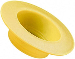 Caplugs - 0.909" ID, Round Head, Tapered Cap/Plug with Flange - 2.61" OD, 21/32" Long, Low-Density Polyethylene, Yellow - Makers Industrial Supply