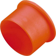 Caplugs - 1.257" ID, Round Head, Tapered Cap - 1.52" OD, 11/16" Long, Low-Density Polyethylene, Orange - Makers Industrial Supply