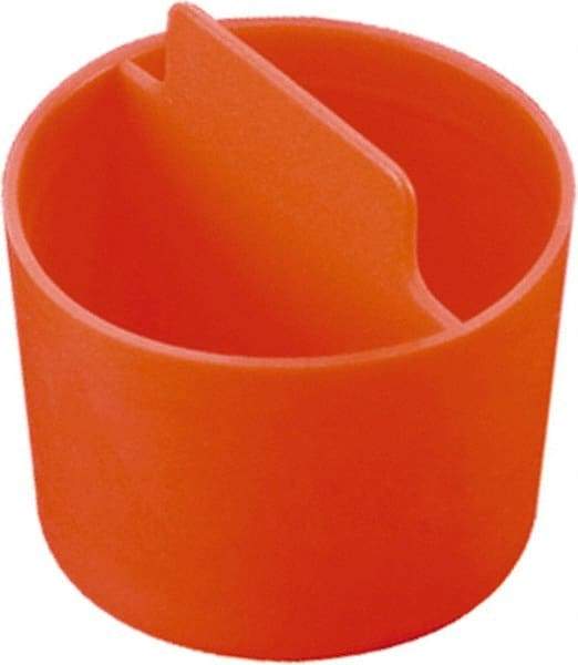 Caplugs - 0.76" ID, Pull-Tab, Round Head, Tapered Plug - 25/32" Long, Low-Density Polyethylene, Orange - Makers Industrial Supply