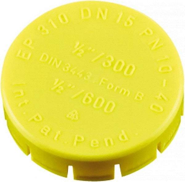 Caplugs - 3.74" ID, Push-On Flange Cap - 43/64" Long, Low-Density Polyethylene, Yellow - Makers Industrial Supply