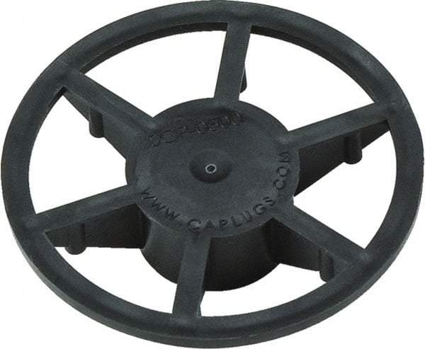 Caplugs - 0.809" ID, Pin Wheel Cap - 35/64" Long, Low-Density Polyethylene, Black - Makers Industrial Supply