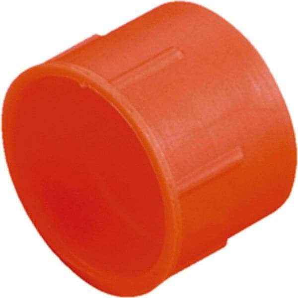 Caplugs - 1.115" ID, Serrated Round Head Tube Cap - 1.22" OD, 21/32" Long, Low-Density Polyethylene, Orange - Makers Industrial Supply