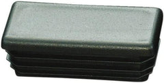 Caplugs - Rectangular Finishing Plug for 10 to 14 Gauge Panels, - 0.6" Deep, Low-Density Polyethylene, Black - Makers Industrial Supply