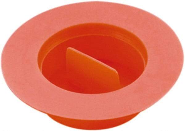 Caplugs - 1-19/64" ID, Pull-Tab, Tapered Plug with Flange - 1.88" OD, 3/4" Long, Low-Density Polyethylene, Orange - Makers Industrial Supply