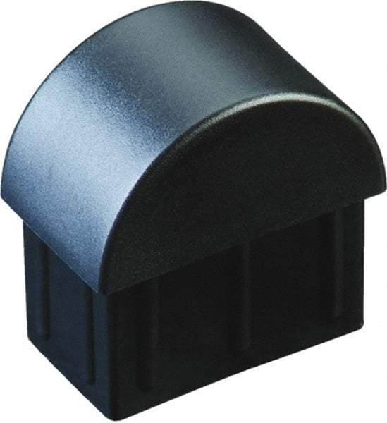 Caplugs - Domed Ribbed Finishing Plug for 16 Gauge Panels, for 1-3/16" Tube Diam - Low-Density Polyethylene, Black - Makers Industrial Supply