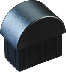 Caplugs - Domed Ribbed Finishing Plug for 16 Gauge Panels, for 1-3/16" Tube Diam - Low-Density Polyethylene, Black - Makers Industrial Supply