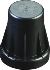 Caplugs - 0.935" ID, Serrated Round Head Sucker Rod Cap - 1-11/16" Long, Low-Density Polyethylene, Black - Makers Industrial Supply