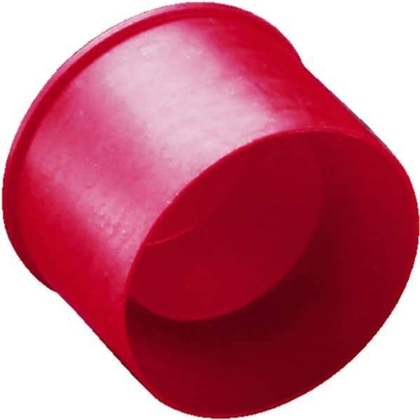 Caplugs - 0.83" ID, Round Head Tube & Nut Cap - 1" Long, Low-Density Polyethylene, Red - Makers Industrial Supply