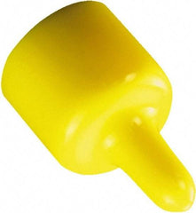 Caplugs - 13/32" ID, Pull-Tab Cap - 1-3/8" Long, Vinyl, Yellow - Makers Industrial Supply