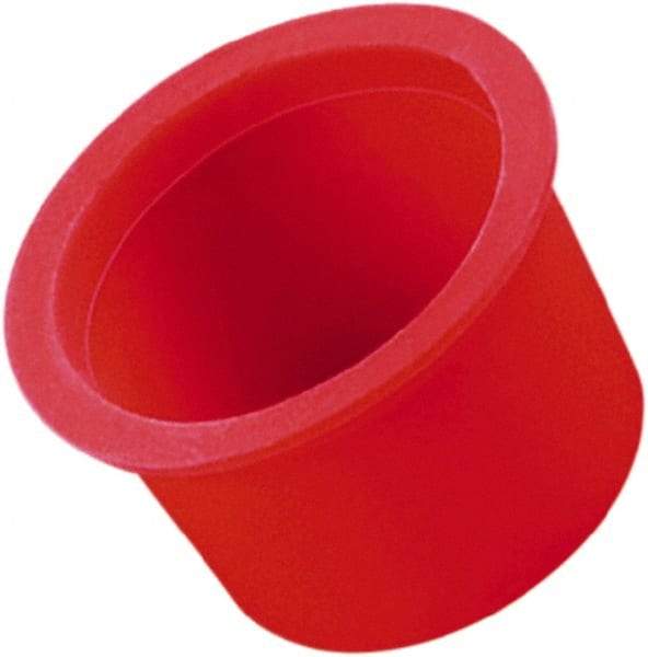 Caplugs - 0.356" ID, Round Head, Tapered Masking Cap/Plug - 0.65" OD, 3/8" Long, Silicone, Red - Makers Industrial Supply