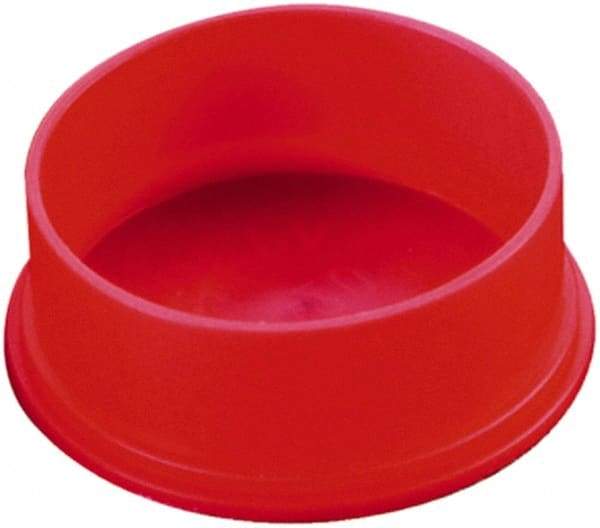 Caplugs - 1.408" ID, Round Head Utility Cap - 1.66" OD, 9/16" Long, Low-Density Polyethylene, Red - Makers Industrial Supply