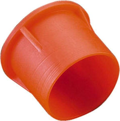 Caplugs - 0.845" ID, Round Head Tube Cap/Plug - 1.14" OD, 53/64" Long, Low-Density Polyethylene, Orange - Makers Industrial Supply