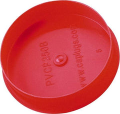 Caplugs - 2.71" ID, Round Head Pipe Plug - 2.84" OD, 21/32" Long, Low-Density Polypropylene, Red - Makers Industrial Supply