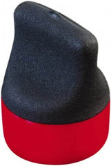 Caplugs - 0.386" ID, Round Head, Textured Pull-Tab Cap - 1-5/8" Long, Vinyl, Red/Black - Makers Industrial Supply