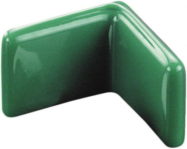 Caplugs - 1-1/4" x 1/8", Flexible Push-On L-Frame End Cap - 1/2" Long, Vinyl, Green - Makers Industrial Supply