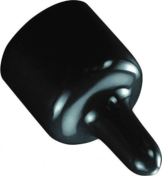 Caplugs - 0.19" ID, Pull-Tab, Round Head Masking Cap - 1-35/64" Long, Vinyl, Black - Makers Industrial Supply