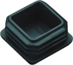 Caplugs - Square Finishing Plug for 10 to 14 Gauge Panels, for 1" Tube Diam - 0.43" Deep, Vinyl, Black - Makers Industrial Supply