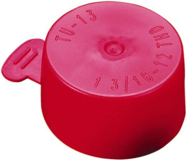 Caplugs - 0.99" ID, Flexible, Tear-Tab Cap - 21/32" Long, Vinyl, Red - Makers Industrial Supply