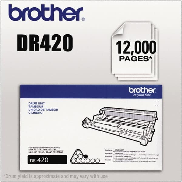 Brother - Black Drum Unit - Use with Brother DCP-7060, 7065DN, HL-2220, 2230, 2280DW, 2240, 2240D, FAX-2840, 2940, MFC-7240, 7360N, 7460DN, 7860DW - Makers Industrial Supply