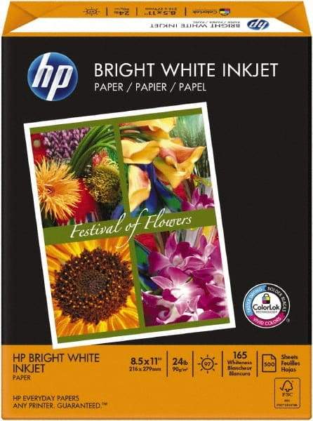 Hewlett-Packard - 8-1/2" x 11" White Colored Copy Paper - Use with Inkjet Printers - Makers Industrial Supply