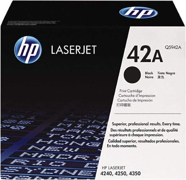 Hewlett-Packard - Black Toner Cartridge - Use with HP LaserJet 4250, 4350 - Makers Industrial Supply