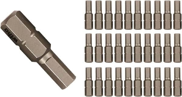 Wiha - 1/4" Hex Screwdriver Bit - 1/4" Drive, 25mm OAL - Makers Industrial Supply