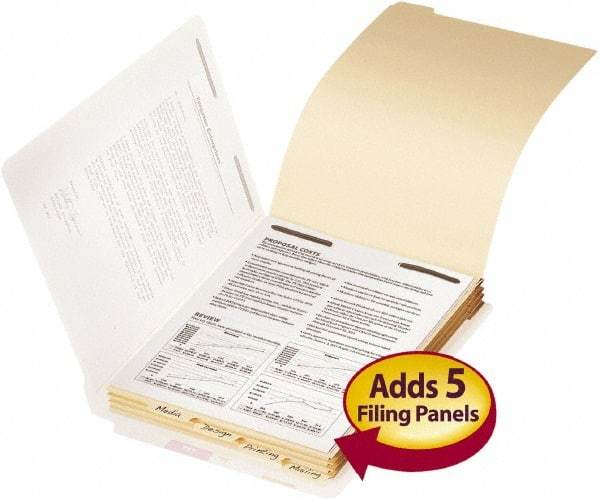 SMEAD - 8-1/2 x 11", Letter Size, Manilla, Classification Folders with End Tab Fastener - 11 Point Stock, Assorted Tab Cut Location - Makers Industrial Supply