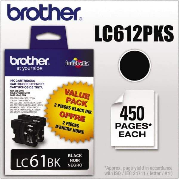 Brother - Black Ink Cartridge - Use with Brother DCP-J140W, 165C, 375CW, 385C, 395CN, 585CW, MFC-250C, 255CW, 290C, 295CN, 490CW, 495CW, J615W, 775CW, 790CW, 795CW, 990CW - Makers Industrial Supply