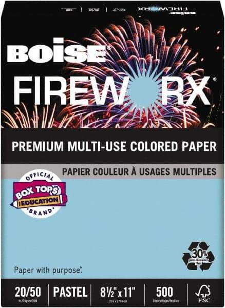 Boise - 8-1/2" x 11" Turbulent Turquoise Colored Copy Paper - Use with Laser Printers, Copiers, Plain Paper Fax Machines, Multifunction Machines - Makers Industrial Supply