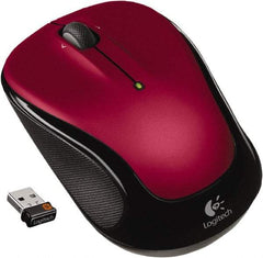 Logitech - Red Wireless Mouse - Use with Chrome OS, Linux 2.6 & Later, Mac OS X 10.5 & Later, Windows Vista, 7, 8 - Makers Industrial Supply