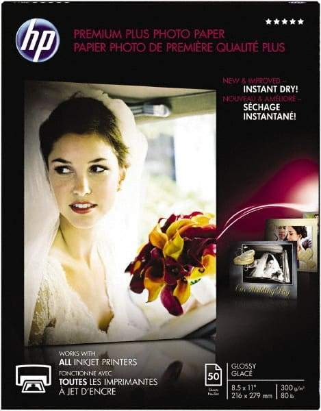 Hewlett-Packard - 8-1/2" x 11" White Photo Paper - Use with Inkjet Printers - Makers Industrial Supply