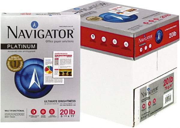 Navigator - 8-1/2" x 11" White Copy Paper - Use with Laser Printers, Copiers, Fax Machines, Multifunction Machines - Makers Industrial Supply