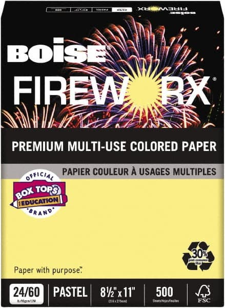 Boise - 8-1/2" x 11" Crackling Canary Colored Copy Paper - Use with Laser Printers, Copiers, Plain Paper Fax Machines, Multifunction Machines - Makers Industrial Supply